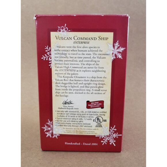 Star Trek Enterprise Vulcan Command Ship Hallmark Keepsake Ornament 2004 Light - Picture 3 of 12